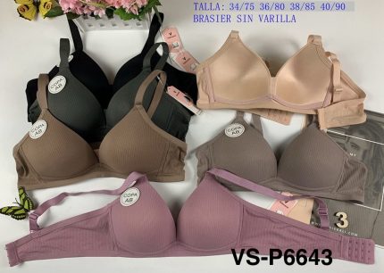 Cod. VS- P6643 BRASIER SIN ARO COPA B - 03 BROCHES  S/. 80.00 SOLES la DOCENA