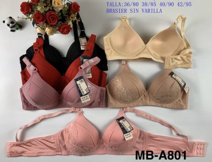 Cod. MB-A801     BRASIER  SIN ARO COPA C - 03 BROCHES     S/. 80.00  soles la DOCENA