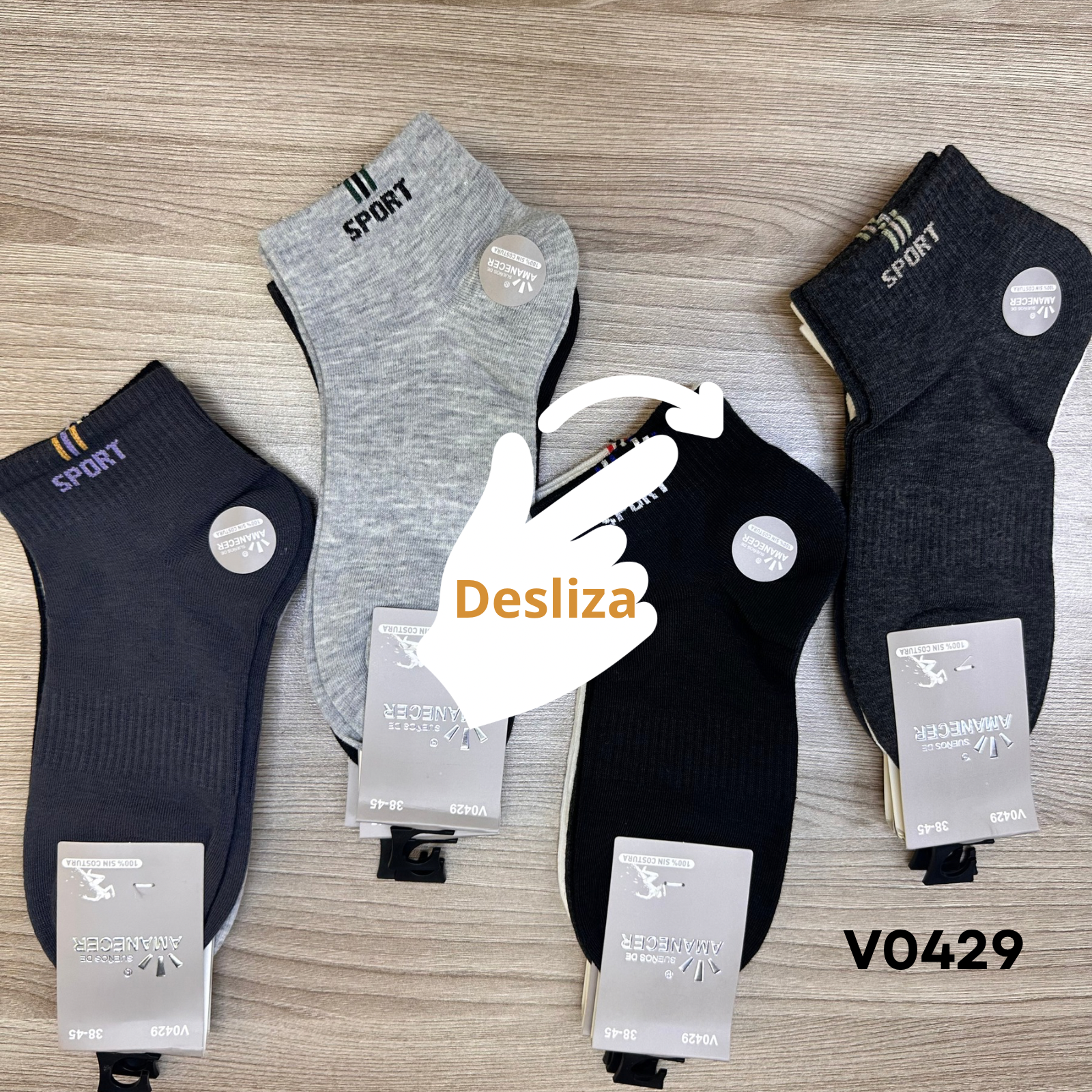 V0429 TOBILLERA ALGODÓN  VARÓN    S/.   22.00 SOLES la DOCENA