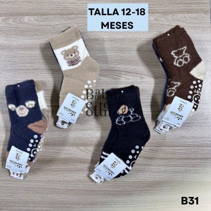 B31   ANGORA ANTIDESLIZANTE  BEBÉ - NIÑO    12-18 MESES     S/. 37. 00 SOLES la DOCENA