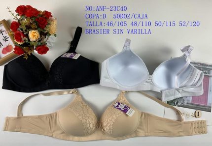 Cod. ANF-23C40     BRASIER  SIN ARO COPA D  -  03 BROCHES      S/. 82.00 soles la DOCENA