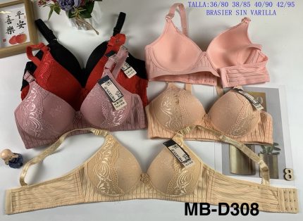 Cod. MB-D308    BRASIER  SIN ARO COPA C - 03 BROCHES    S/. 80.00  soles la DOCENA