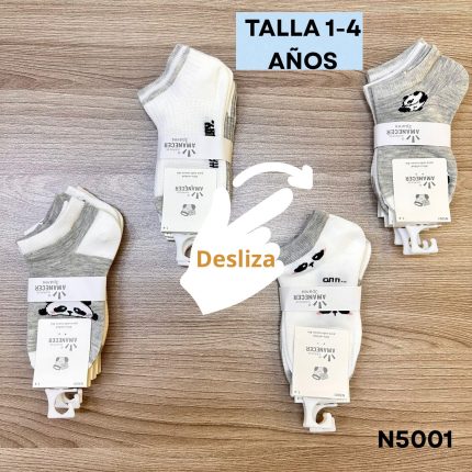 N5001      NIÑO TALONERA TALLA 1-4 AÑOS  ALGODÓN   CON DISEÑO       S/. 23.50 SOLES DOCENA