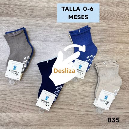B35    BEBE  0-6 MESES ALGODÓN con ANTIDESLIZANTE      S/ 24. 50 SOLES la DOCENA