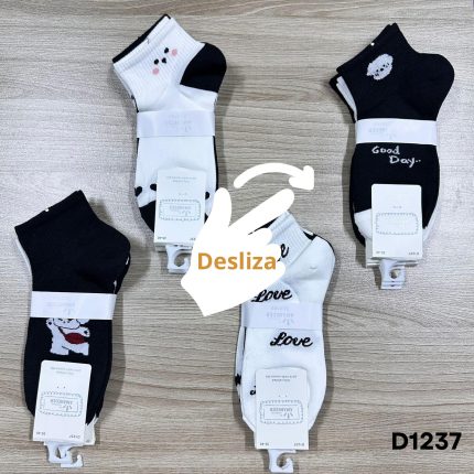 D1237   TOBILLERA DAMA ALGODÓN CON DISEÑOS     S/.  23. 00 SOLES la DOCENA