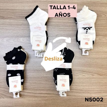 N5002   NIÑA TALONERA TALLA 1-4  AÑOS ALGODÓN   CON DISEÑO       S/. 23.50 SOLES DOCENA