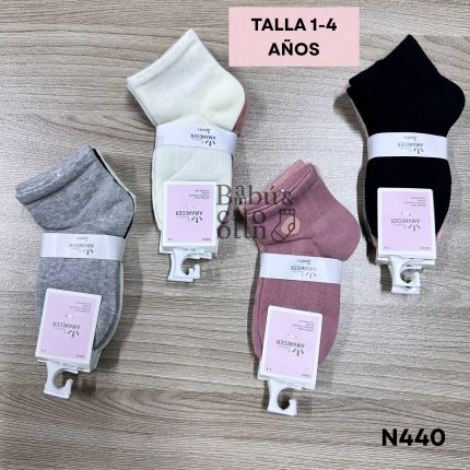 N440   TOBILLERAS ANTIBACTERIAL NIÑA ALGODÓN   TALLA   1-4 AÑOS a S/ 27. 00 SOLES
