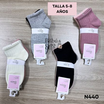 N440   TOBILLERAS ANTIBACTERIAL NIÑA ALGODÓN   TALLA 5-8 AÑOS a S/ 27. 00 SOLES