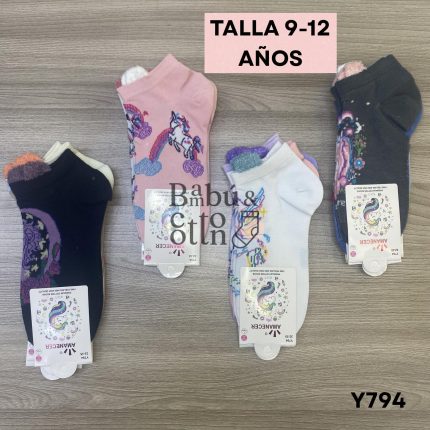 Y794    NIÑA TALONERA UNICORNIO ALGODÓN      S/. 24.50  SOLES la DOCENA