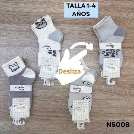 N5008    TOBILLERA NIÑO CON OREJAS ALGODON   TALLA 1-4 AÑOS      S/. 23.50  SOLES la DOCENA